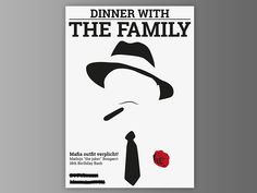 the cover of dinner with the family, featuring a man in a hat and tie