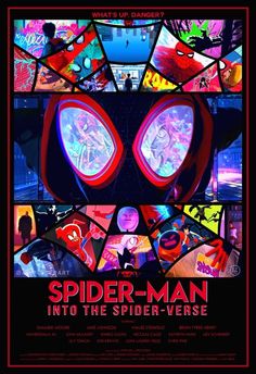 the poster for spider - man into the spider - verse, which features images of various characters