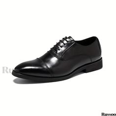 Russoo - Premium Mens Brogue Pointed Toe Oxford Dress Shoes: Elegant, Durable, Non-Slip Footwear Ideal for Weddings, Business Affairs, Parties, Banquets, and Office Wear Classic Slip-on Leather Wedding Shoes, Classic Fitted Lace-up Wedding Shoes, Classic Black Oxfords For Wedding, Fitted Oxfords For Wedding, Fitted Closed-toe Oxfords For Wedding, Fitted Closed Toe Oxfords For Wedding, Classic Fitted Leather Shoes For Wedding, Classic Fitted Leather Wedding Shoes, Elegant Spring Wedding Dress Shoes