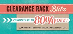 the clearance rack sale is up to 80 % off on all items, only available in stores