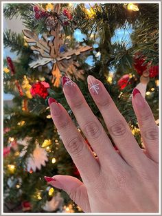 Winter Nails French Tip - The power choice of Smart Consumers - find all you need and get them today. Click to Visit! December Nails, Red Christmas Nails, Christmas Gel Nails, Seasonal Nails, Christmas Nails Acrylic, Cute Gel Nails, Xmas Nails, Pretty Acrylic Nails, Chic Nails