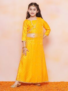 **Specifications : Please visit our brand store** https://www.etsy.com/in-en/shop/AJDezines?ref=seller-platform-mcnav Choli Fabric - Jacquard | Lehenga Fabric - Jacquard | Dupatta - Net/Mesh Package Content - 1 Choli, 1 Lehenga, 1 Dupatta || Style:- Kids Lehenga Choli For Girls Top Details : Round Neck, 3/4th Sleeve, Printed, Jacquard Fabric | Bottom Details : Jacquard Fabric, Printed, Elastic Closer Specially Crafted Ethnic Set for the perfect look and comfort for the Festive Season Occasion: T Half Sleeve Lehenga, Jacquard Lehenga, Diwali Outfit, Kids Lehenga Choli, Dupatta Style, Choli Dress, Kids Ethnic Wear, Diwali Outfits, Lehenga Fabric