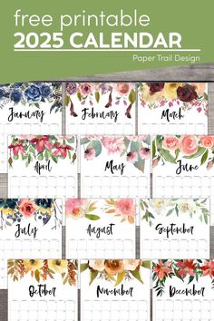 the free printable calendar for march and august with flowers on each page, is shown in