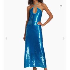 Blue Sequin. Never Worn, Tags Attached, Garment Bag And Branded Hanger Included! Embroidered Maxi Dress, Cult Gaia, Garment Bag, Colorful Dresses, Sequin, Color Blue, Lily, Maxi Dress, Womens Dresses