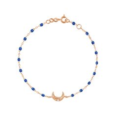 Gigi Clozeau - Moon Lapis Diamond Bracelet, Rose Gold, 6.7 Bracelet Rose Gold, Moon Bracelet, The Pirate, Star Of David, Treasure Chest, Starry Sky, Diamond Bracelet, Rose Gold, Moon