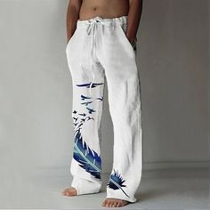 Mens Trousers Casual, Mens Linen Pants, Trousers White, Pants Pocket, Cotton Linen Pants, Mens Linen, Tonga