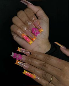 @nailedby.nyy Pink Ombre Nails, Ombre Acrylic Nails, Claw Nails, Her Nails, Dope Nail Designs, Acrylic Nails Coffin Pink, Long Square Acrylic Nails