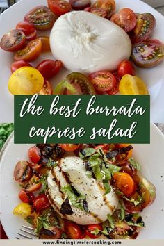 Amazing & Easy Burrata Caprese Salad | The best caprese salad is with burrata, not boring bland buffalo mozzarella! Caprese salad with burrata is so much better...tomato basil mozzarella salad for summer, a no-cook summer dinner or appetizer.  Perfect summer side dish, made with simple and high-quality ingredients. What to do with burrata cheese! Best Caprese Salad, Burrata Caprese Salad, Tomato Caprese Salad, Salad With Burrata, Burrata Caprese, Mozzarella Caprese, Tomato Caprese, Caprese Recipes, Caprese Salad Recipe