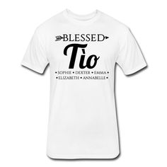 This Blessed Tio shirt is personalized with YOUR niece and/or nephew's names! We only print on premium, high quality, ultra soft t-shirts. No cheap, baggy, scratchy shirts here! --Ultra soft, premium quality t-shirt --Professional DTG printing for a vibrant, long-lasting print --Durable with a lightweight, breathable feel --Tear away label for added comfort. --See size chart in the image gallery --More colors and sizes available by special order. Message me for details! We can print this design Papa Bear Shirt, Teacher Apron, Cyclist Gifts, Art Teacher Gifts, Soccer Gifts, Henderson Nv, Grandpa Shirt, Bear Shirt, To My Mother