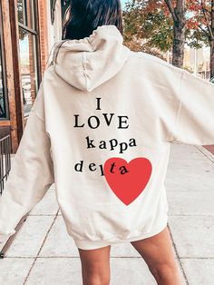 Soft, cute, and trendy, this Kappa Delta Theta sorority Scrabble Heart Design hoodie will quickly become your go-to cozy Kappa Delta Theta sweatshirt! Use the drop down to specify preference between white, sand, light blue, light pink, or ash.This design features a large print on the back and small heart with organizat Chi Omega Sweatshirt, Sigma Kappa Sorority, Alpha Delta Pi Sorority, Delta Gamma Sorority, Alpha Phi Sorority, Delta Zeta Sorority, Alpha Epsilon Phi, Theta Phi Alpha, Sorority Sweatshirts