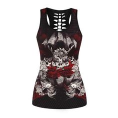 Discover a magnificent skull tank top occult to claim your gothic style with pride. Never forget to live your passion to the fullest! Get yours! High-quality 3D printing: A deadly look in any situation Material: Polyester, Spandex. Comfort: shoulder openings for a better range of motion Anti-bacterial anti-smell: ionization of the fibers to stay dry FREE STANDARD SHIPPING Refer to the size guide below. It is recommended to take 1 size above your usual size. Rose Tank Top, Skull Bags, Vest Tops, Estilo Rock, Skull Clothing, Style Rock, Mode Casual, Women Rising, Flower Skull