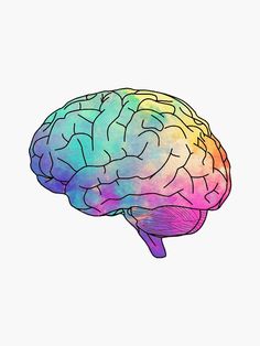 a drawing of a rainbow colored brain on a white background with the words, what do you think?