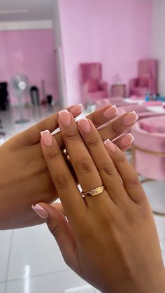 Gel Nails French Tip Pink, Manicure Ideas French Tips, French Pink Tips, Nurse Nails Acrylic, Old Lady Nails, Colour French Tips Nails, Gel Overlay Nails Natural Short, Gel X French Tip Nails, Short Pink French Tip Nails