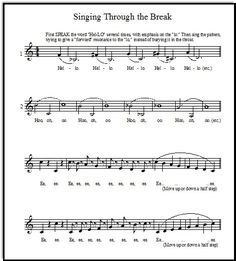 sheet music with the words sing through the break