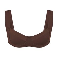 Skims Shaping Swim Unlined Underwire Bikini Top In Cocoa This Supportive Underwire Bikini Top Offers Light Lift And Natural Rounding For Your Bust. Features Thick Nonadjustable Straps And Snap Back Closure. Size: Xxs New With Tag Color: Cocoa - Sold Out Online - Underwire For Support, Open Wide Neckline, Thick Non Adjustable Straps, Back Branded Clasp Closure - 78% Polyamide / 22% Elastane - Rinse With Cold Water After Wearing, Hand Wash Cold, Do Not Bleach, Hang To Dry, Do Not Tumble Dry, Do No Fitted Low-cut Swimwear With Adjustable Straps, Fitted Swimwear With Underwire And Bra Friendly, Fitted Nylon Bra For Summer, Brown Nylon Swimwear For The Beach, Brown Nylon Swimwear For Summer, Fitted Seamless Brown Bra, Fitted Beachwear Bra With Built-in Support, Seamless Fitted Bra For Poolside, Fitted Underwire Bra For Beachwear