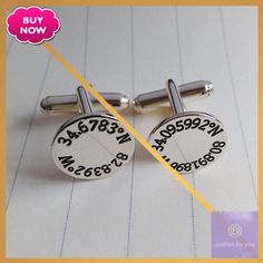 Coordinates Cufflinks,Silver Latitude Longitude Wedding Cufflinks,Personalized Wedding Cufflinks,Engraved Coordinate Cuffl inks for Groom #CoordinatesCufflink #FatherOfTheBride #GpsCufflinks #MenCufflinks #PersonalizeCufflink #FatherOfTheGroom #WeddingCufflinks #CustomCufflinks #EngravedCufflinks #SilverCufflinks Silver Engraved Cufflinks For Gift, Silver Engraved Cufflinks As Gift, Personalized Silver Cufflinks For Gift, Personalized Silver Cufflinks As Gift, Personalized Silver Cufflinks For Wedding Gift, Silver Engraved Cufflinks For Wedding, Silver Cufflinks For Father's Day, Silver Round Cufflinks For Anniversary, Silver Adjustable Cufflinks For Anniversary