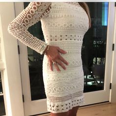 Only Tried On, Never Wore. Brand New No Tags. White Crochet, Colorful Dresses, Color White, Long Sleeve Dress, Womens Sizes, Womens Dresses, Brand New, Tags, Crochet