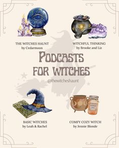 Must Have Witch Stuff, Apps For Witches, Witch Podcast, Books About Witchcraft, Basic Witch Information, Witchy Podcasts, Best Witch Podcast, Witchcraft Ideas, Witchy Practices