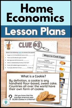 a lesson on how to cook cookies in the kitchen with text that reads home economics lesson plans