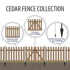 the cedar fence collection features different types of fences