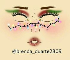 Turkey Makeup Looks, New Year Make Up, Christmas Eyeliner Looks, Creative Christmas Makeup Ideas, Christmas Make Up Looks, Christmas Makeup Art, Christmas Inspired Makeup, Easy Christmas Makeup Looks