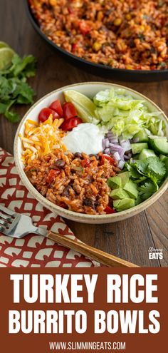 this turkey rice burrito bowls recipe is easy to make and delicious