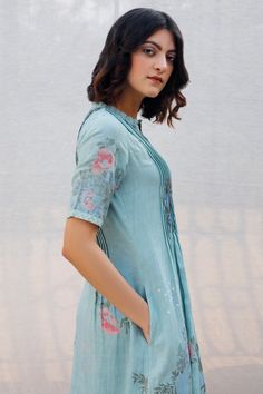 Buy Blue Linen Round Printed Dress For Women by Arcvsh by Pallavi Singh Online at Aza Fashions. Light Blue Cotton Printed Dress, Floral Print Tunic Dress For Daywear, Floral Print Tunic Dress, Blue Cotton Floral Print Dress, Blue Floral Print Cotton Dress, Light Blue Floral Print Cotton Dress, Light Blue Printed Short Sleeve Dress, Light Blue Floral Cotton Dress, Light Blue Floral Embroidered Short Sleeve Dress