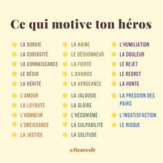 the words in french are written with different colors