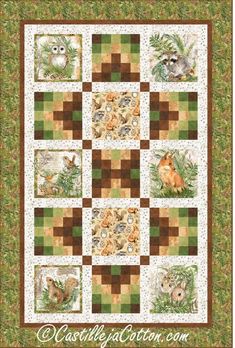 a quilt with pictures of animals on it