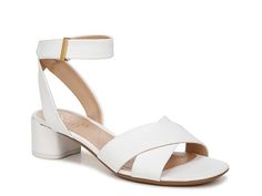 Franco Sarto Noel Sandal - Free Shipping | DSW Spring Formal Single Strap Sandals, Formal Single Strap Sandals For Spring, Ankle Strap Sandals With Wrapped Heel For Work, Summer Workwear Sandals With Removable Insole, Workwear Sandals With Wrapped Heel And Ankle Strap, White Slingback Sandals For Summer Workwear, Spring Open Toe Workwear Sandals, Open Toe Sandals For Spring Workwear, Spring Open Toe Sandals For Work