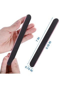 Nail Files (24 Pack), Professional Emery Board 100/180 Grit Nail File Double Sided Emory for Natural and Acrylic Nails Fingernail Files for Gel Nail Reusable Manicure Disposable Pedicure Black