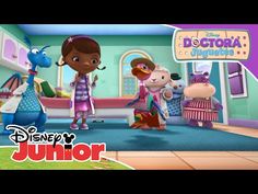 an animated scene from the disney junior movie, featuring two children in a room with toys and