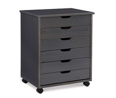 a black drawer with five drawers on wheels