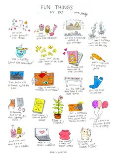 a drawing of things to do with kids