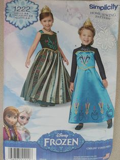 the frozen princess costume is on display in front of a cardboard package for children's clothing