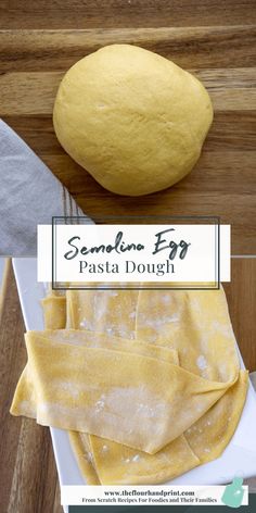 two different types of dough sitting on top of a cutting board next to each other