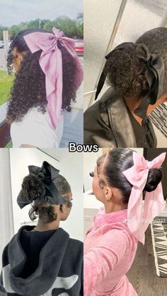 Natural Hair Bun Styles, Mixed Curly Hair, Quick Natural Hair Styles, Dyed Hair Inspiration, Quick Braided Hairstyles, Bow Hairstyle, Curly Hair Styles Easy, Natural Curls Hairstyles