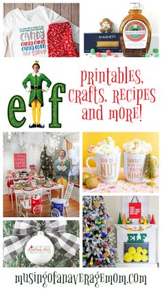 christmas crafts and more are featured in this postcard for the elf's kitchen