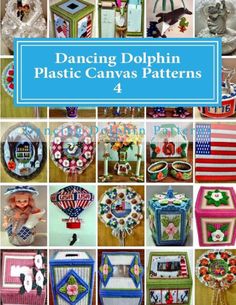 the cover of dancing dolphin plastic canvass patterns, featuring many different designs and colors