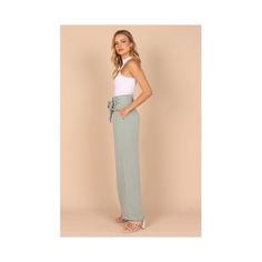 These wide-leg pants are a timeless classic that look as good with a blazer and heels as they do with a casual t-shirt. The high waist and gathered pleated waistband give these trousers an ultra- flattering shape while the functional zip and hook and eye clasp keep your look secure. For added convenience there are belt loops, plus a detachable waist tie to customize your fit. And last but not least, two functional pockets make them practical too! Whether you’re looking for something dressy or ju Petal And Pup, Casual T Shirt, Looking For Something, Waist Tie, Timeless Classic, Casual T Shirts, Sage Green, Leg Pants, Wide Leg Pants