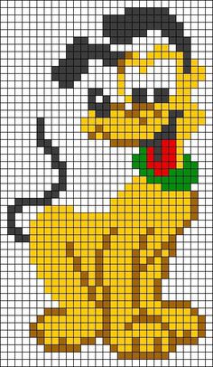 a cross stitch pattern with a dog in the middle