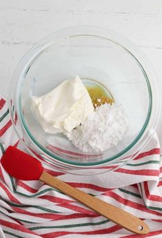 the ingredients to make this cake are in a bowl