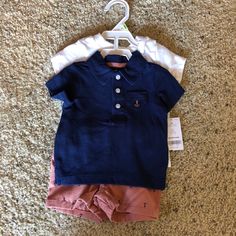 Carter’s 3 Piece Summer Set For Boys In Size 3 Months. New With Tags. Comes With A T-Shirt, A Polo, And Shorts. Polo Is Navy Blue And Shorts Are Salmon Colored. Check Out My Other Baby And Toddler Boy Listings And Bundle To Save! Navy Cotton Sets For Spring, Navy Cotton Playwear Top, Navy Cotton Tops For Playwear, Navy Tops For Playwear In Summer, Navy Tops For Summer Playwear, Navy Cotton Playtime Sets, Cotton Navy Sets For Playtime, Dots Outfit, Fleece Outfit