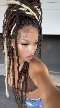 follow toldbytemps for more Faux Locs Hairstyles, Braids Locs, Girls Braids, Locs Hairstyles, Black Hairstyles, Baddie Hairstyles, Box Braids Hairstyles, Faux Locs