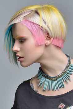 Exotic Hair Color, Exotic Hairstyles, Multicolored Hair, Edgy Hair, Pastel Hair, Creative Hairstyles, Grunge Hair