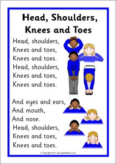 a poster with the words head, shoulders, knees and toes