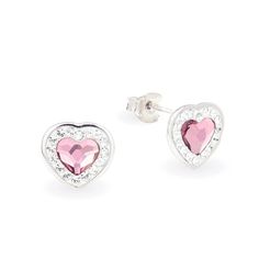 "These earrings are part of our \"Brilliance Heart\" collection. They are in a heart form, which follows the shape of the big central crystal, surrounded by a combination of small clear crystals. These earrings would make the perfect gift for a birthday, Christmas, Valentine's Day or for any special gifting occasion. They would also make a lovely treat for yourself. Earrings Information: -Base Metal: High Quality Sterling Silver (925) -Crystals: Swarovski® -Handmade -Length: 10 mm / 0.4 in -Thes Heart Pendant Cubic Zirconia Earrings For Valentine's Day, Cubic Zirconia Heart Pendant Earrings For Valentine's Day, Valentine's Day Heart Pendant Cubic Zirconia Earrings, Heart-shaped Sparkling Earrings For Wedding, Sparkling Heart Earrings For Wedding, Sparkling Heart Shaped Earrings For Wedding, Valentine's Day Cubic Zirconia Earrings, Pink Heart-shaped Crystal Earrings For Valentine's Day, Pink Heart Crystal Earrings For Valentine's Day