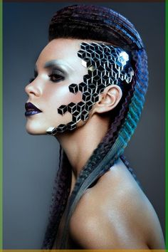 Download this Premium Photo about Shot of a futuristic young woman., and discover more than 1 Million Professional Stock Photos on Freepik Futuristic Makeup Sci Fi, Futuristic Hairstyles, Futuristic Hair, Space Makeup, Glam Wedding Makeup, Wedding Makeup Looks, Hair Shows