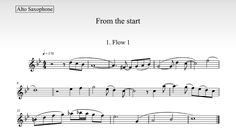 sheet music with the words from the start