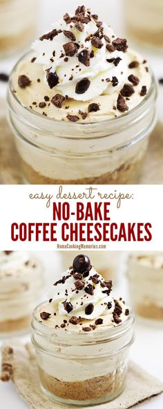 no bake coffee cheesecake in a jar